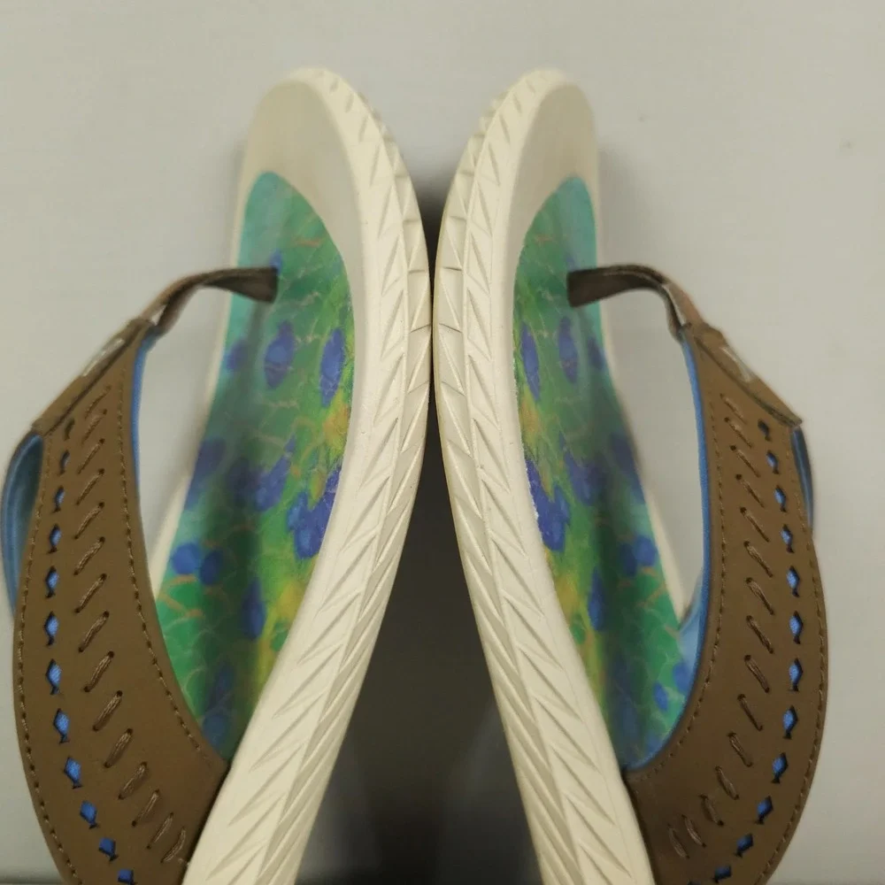 Korkers De Young Fish Flip Tarpon Sandals Men 10 Brown Flip Flop Kling On Deck